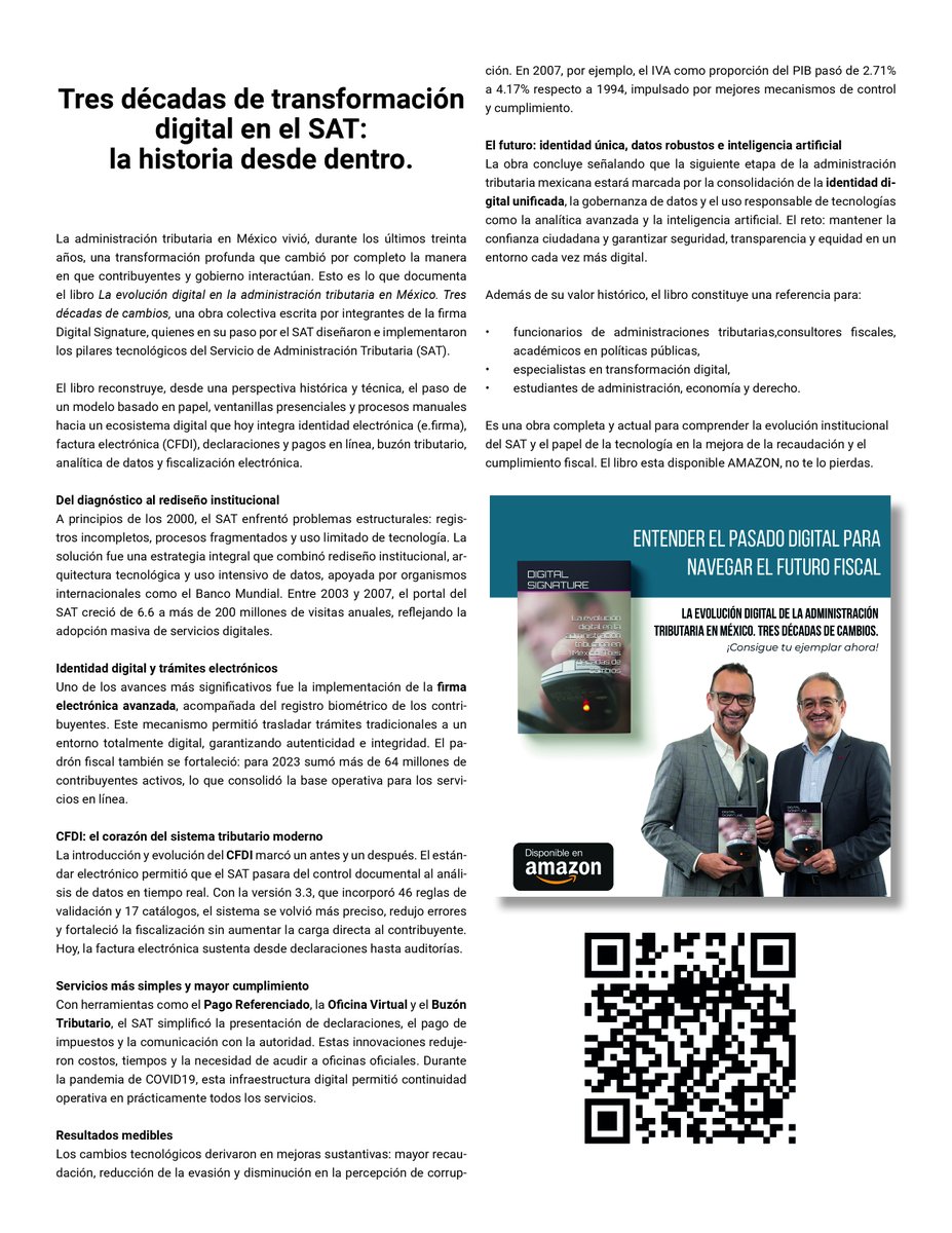👉 Tres décadas de transformación digital en el SAT: la historia desde adentro, publicado en <a href="/_GreenTology_/">Greentology</a>  . Agradecemos el espacio por compartir estas reflexiones.
Conoce la revista: greentology.life/edicion-digita…
#GestiónTributaria #SAT #presentacióndelibro #Greentology