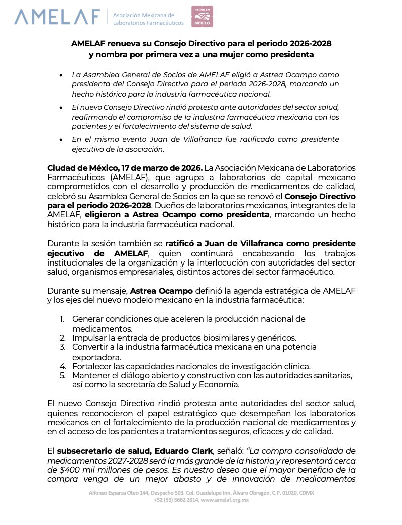 Asociación Mexicana de Laboratorios Farmacéuticos tweet media