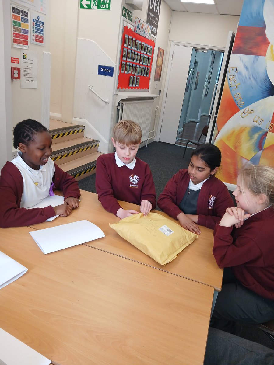 StMarksPrimary's tweet photo. Some of our Mini Vinnies opening a parcel at lunchtime today and making Easter cards for the lonely and sick as part of our ' To the Heights campaign' with SVP.

Ask them what was in the parcel when you see them! https://t.co/dxtWOJ9upF