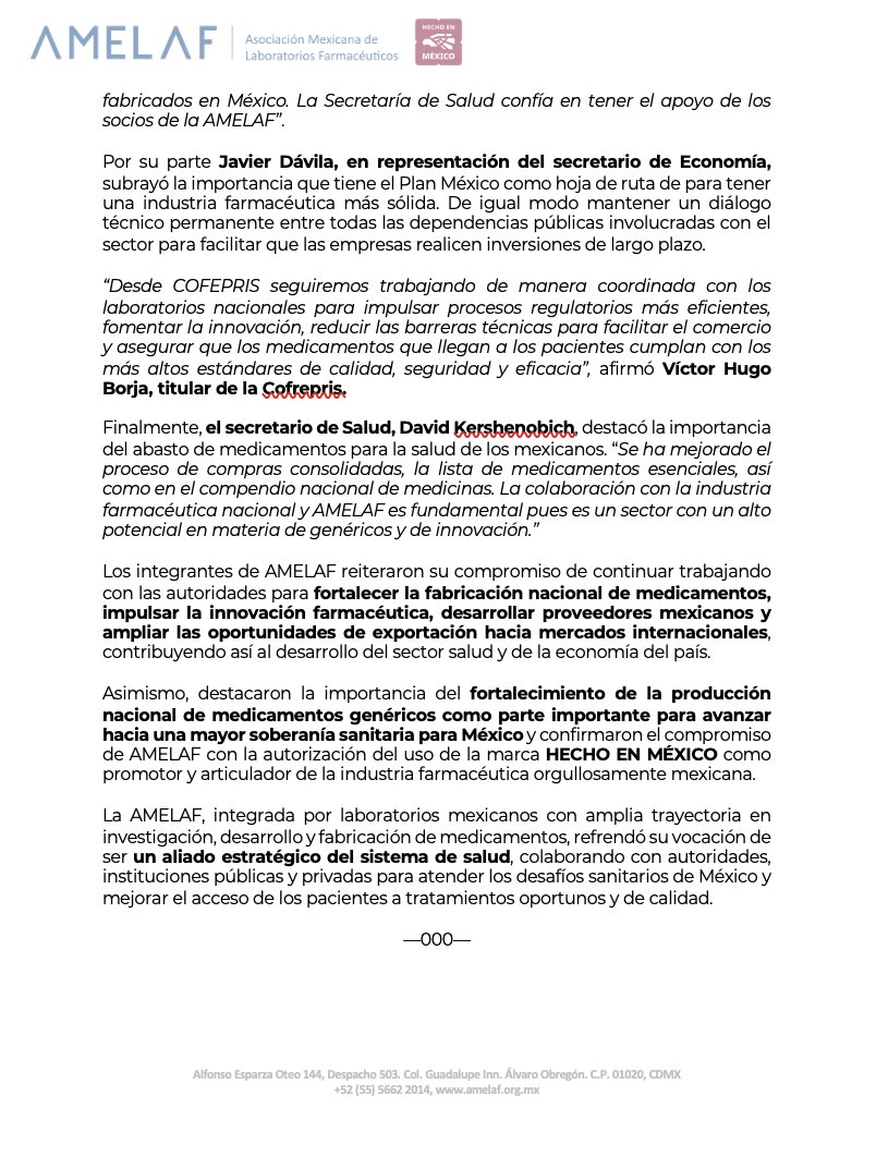 Asociación Mexicana de Laboratorios Farmacéuticos tweet media