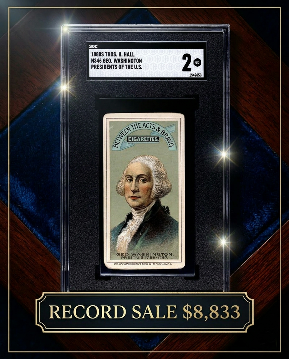 loadbearingnow's tweet photo. https://t.co/iLqvGikZTa

This 1880s N346 Hall's Between the Acts U.S. Presidents George Washington just closed at $8,833.37, graded SGC2 Good by @sgcgrading — proof that the Father of our Nation commands serious money 🇺🇸🏛️
#GeorgeWashington #TobaccoCards #PreWarCollectibles https://t.co/Eavtzq0pPv