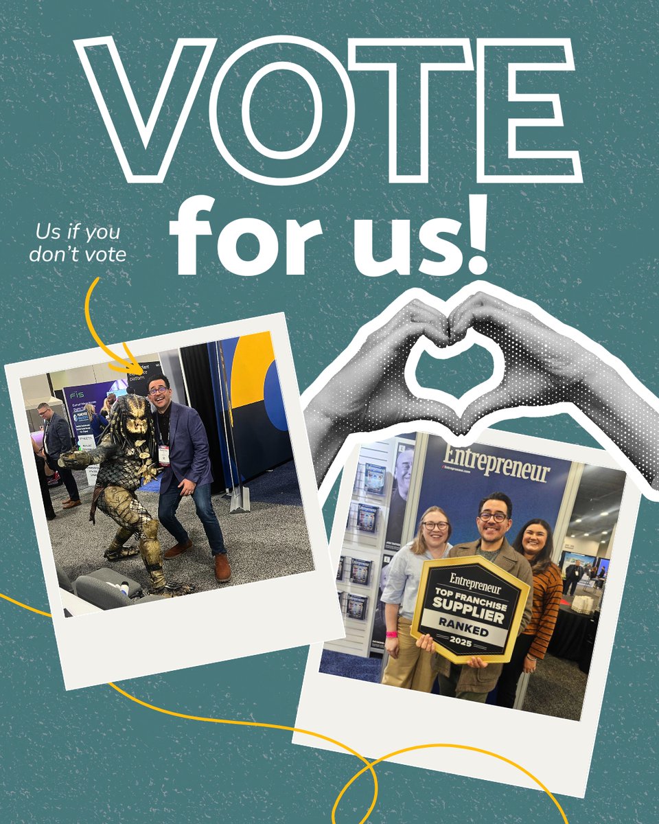 Voting is still open for Entrepreneur’s Top Franchise Supplier of 2026!

If we’ve helped grow your business, please consider giving us your vote!

🗳️ Cast your vote here: bit.ly/4sjH67I