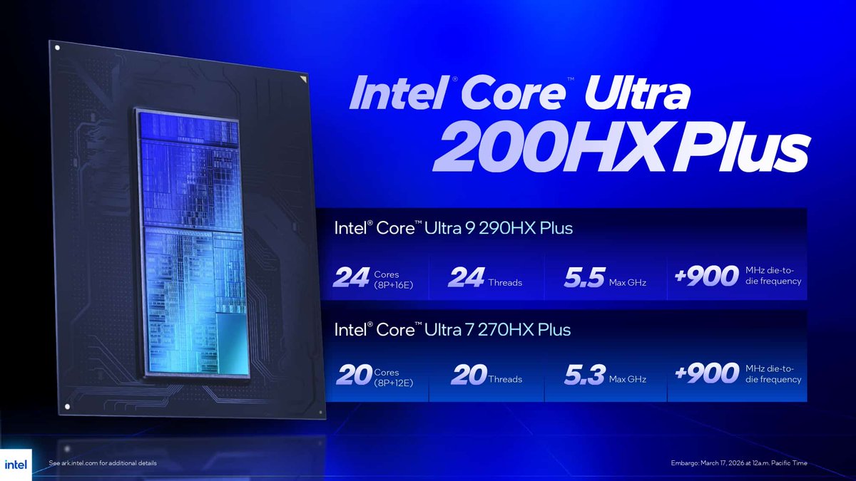 ijrsoftware's tweet photo. Now available in CPU-L the specifications of the new @Intel Core Ultra 7 270HX Plus &amp; Core Ultra 9 290HX Plus!  

https://t.co/ukzGheEWXL https://t.co/bquvqYIfOI