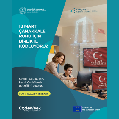 sefasezerr's tweet photo. 17–23 Mart 2026 tarihlerinde #EUCodeWeek kapsamında, #ÇanakkaleZaferi ve #ŞehitleriAnmaGünü temalı “#KodlarlaDestan” etkinliği; dijital okuryazarlık, yapay zekâ ve yenilikçi öğrenme yaklaşımlarını bütünleştirerek eğitimde dönüşüme katkı sunmaktadır.
https://t.co/LGQsxojt6B
#EGT https://t.co/b1YNsvu6hw
