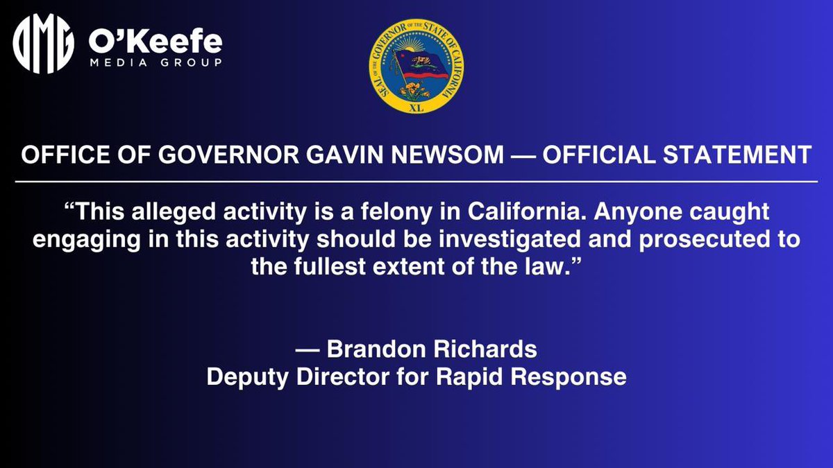 @bennyjohnson NEWSOM just put out a statement calling for PROSECUTION!