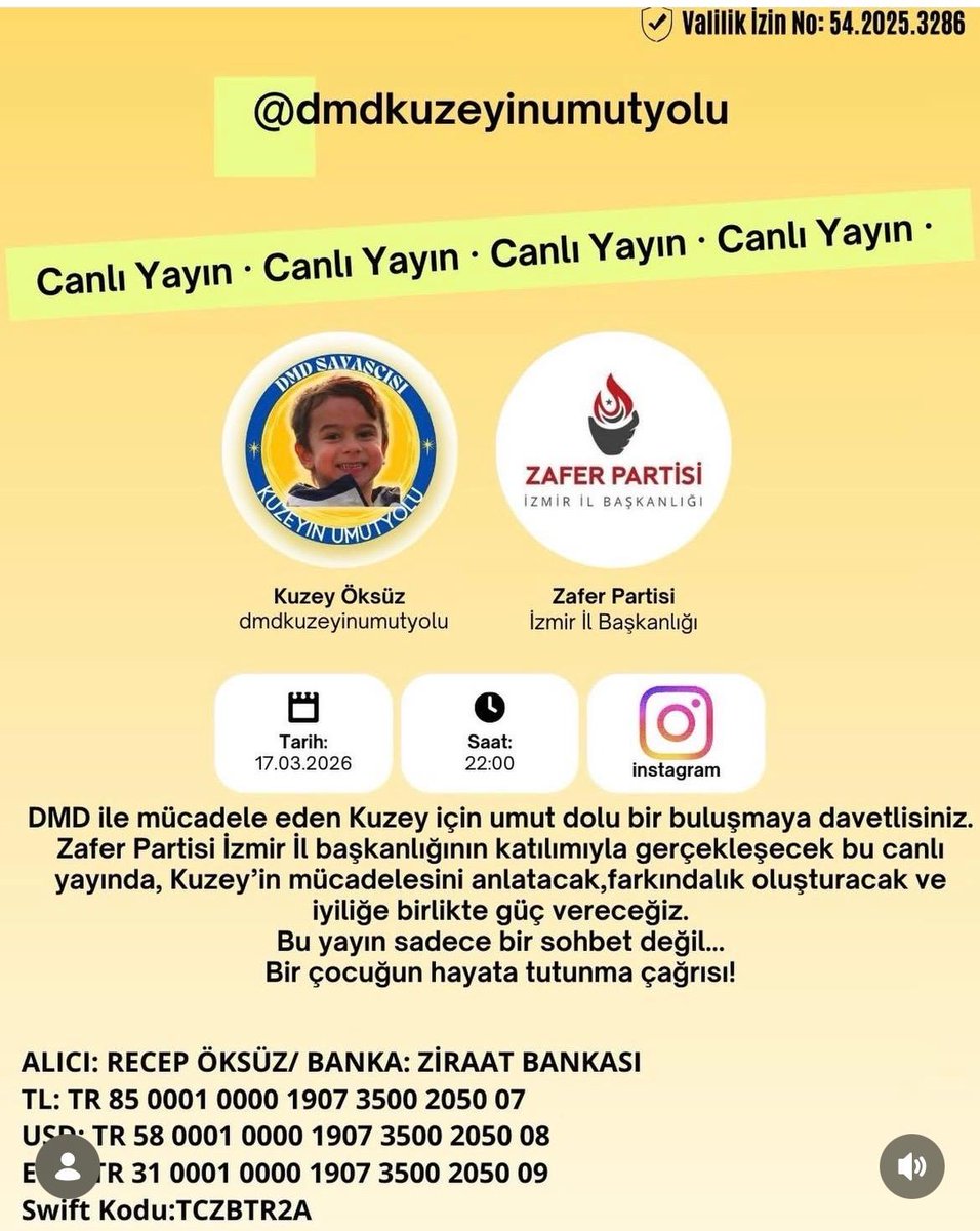 O_PEHLIVANOGLU's tweet photo. Bu gece İnstagramda Kuzey'in babası, ile canlı yayına katılanlardam biriydim... 
Anlattıklarını birebir yaşamış biriyim.
Bir babanın içinde bulunduğu bu hali en iyi bilenlerdenim... 
 Çünkü aynı hastalıktan kardeşimi kaybettim. 
Öncelikle bu yardım kampanyasına katılmanızı diliyorum ki, Kuzey'in ailesi bayrama daha umutlu girsin. 
Sonra da Sayın Cumhurbaşkanımız Recep Tayyip Erdoğan'a seslenmek istiyorum. 
Türkiye Cumhuriyeti devleti büyük bir devlettir. Başta kas hastalıkları olmak üzere tüm hastalarımızın tedavisi devletimiz tarafından bila bedel üstlenilmelidir. Bu konu bir emrinize bakmaktadır. 
Bir Eyüp Liseli arkadaşınız olarak sizden bunu istihram ediyorum. 
Böyle bir müjde kas hastalıklarından muzdarip çocuklarımızın ailelerine çifte bayram yaşatacaktır. 
Kuzey'de bayrama mutlu girsin! 
@RTErdogan 
@dbdevletbahceli