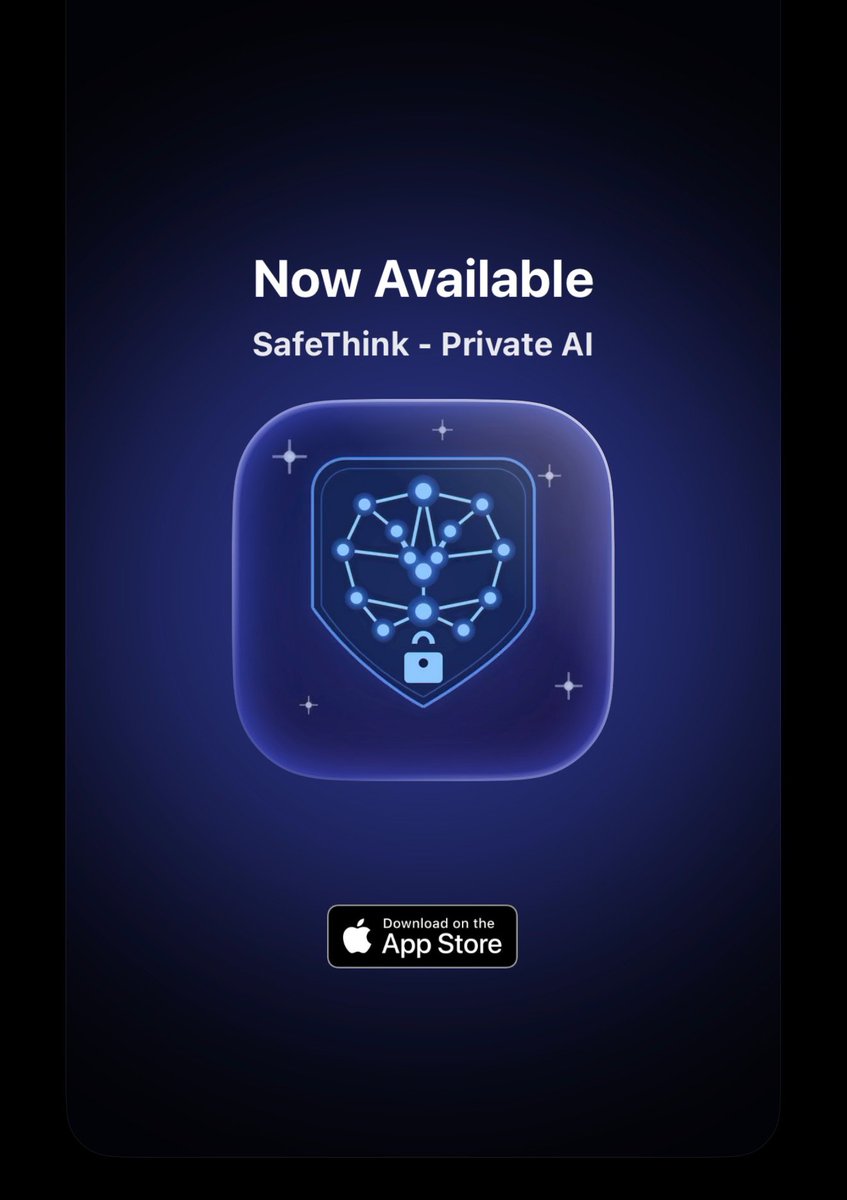 mfaizanshaikh's tweet photo. I just launched SafeThink - Private AI

It runs Qwen 3.5 4B directly on the iPhone, so your AI experience stays private and your data stays on your device. It can also understand documents and images locally.

App Store: https://t.co/F6pvYDLWWO

GitHub: https://t.co/zqgr6rpqgh https://t.co/7mWOaVciWi