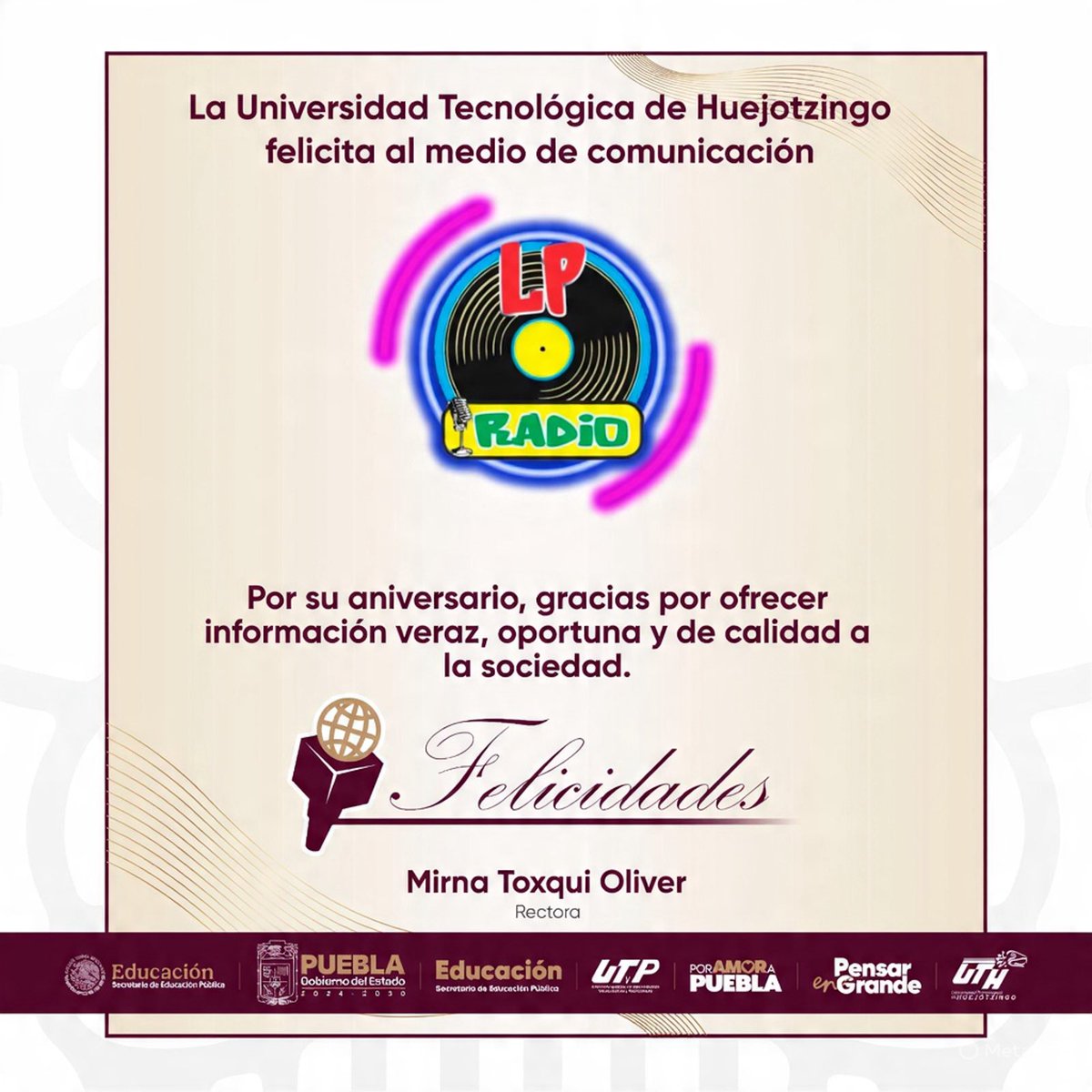 uthuejotzingo's tweet image. ¡Felicidades LP Radio! 🎉

facebook.com/share/p/1CxzhT…

#LPRadio #ComunicaciónResponsable #UTH #Aniversario