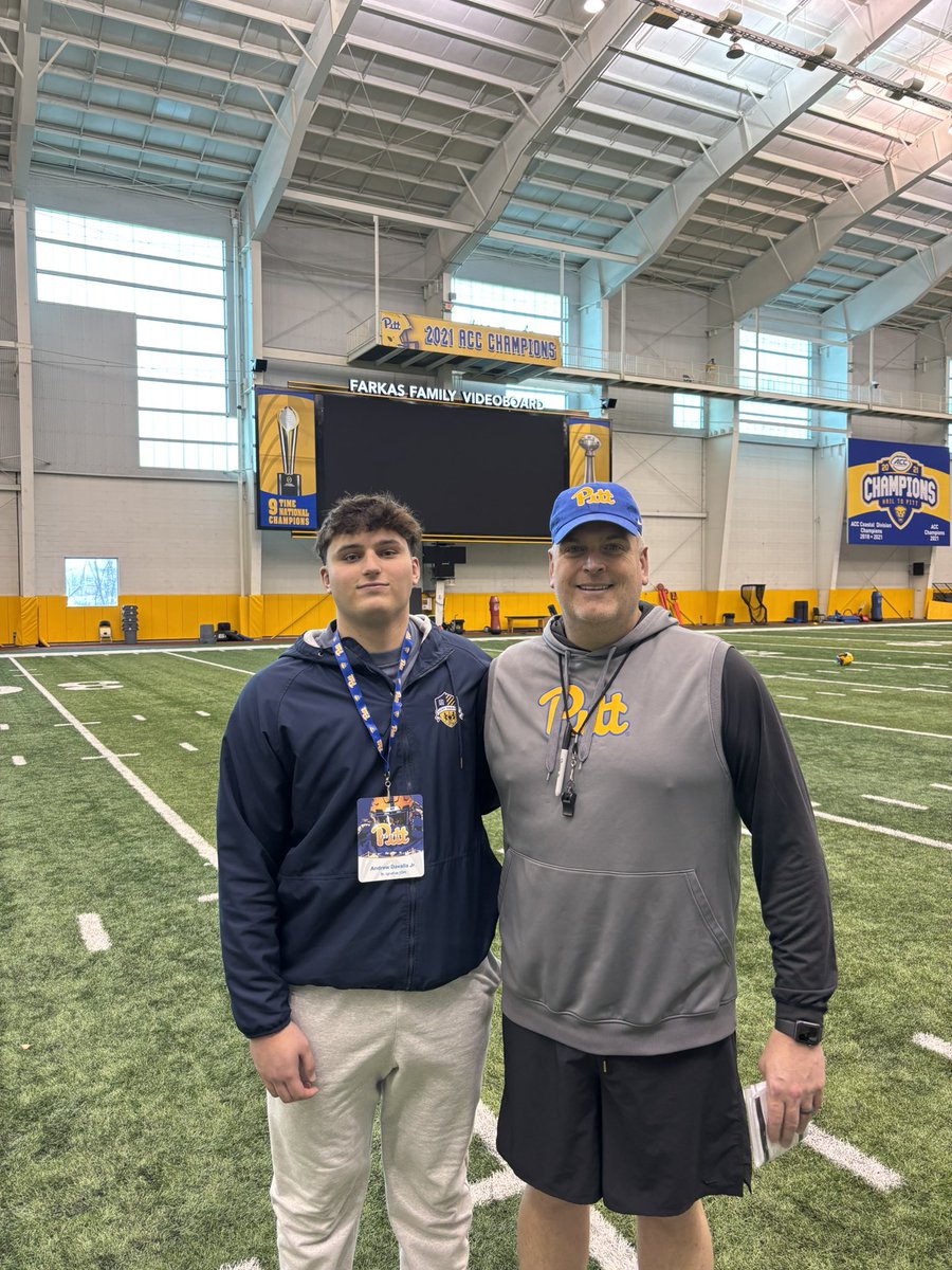 adavalla27's tweet photo. Had a great time at spring practice today. Thanks to @ARCHIECOLLINS_ and @CoachDarveau for the invitation. Looking forward to camp in June
@Pitt_FB 
@PantherLair 
@JimHammett https://t.co/68h8XD4mbX