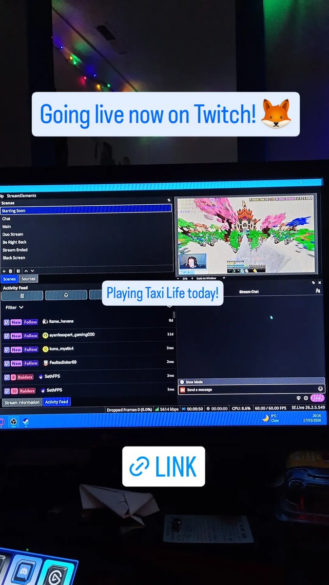RazorBoyHaz's tweet photo. Going live now on Twitch! 🦊

Playing Taxi Life today!

https://t.co/r3DHBUwEXD

#twitch #twitchstreamer #gaming #LIVE #LiveNow #taxi #taxilife https://t.co/TyNcl5pR6H