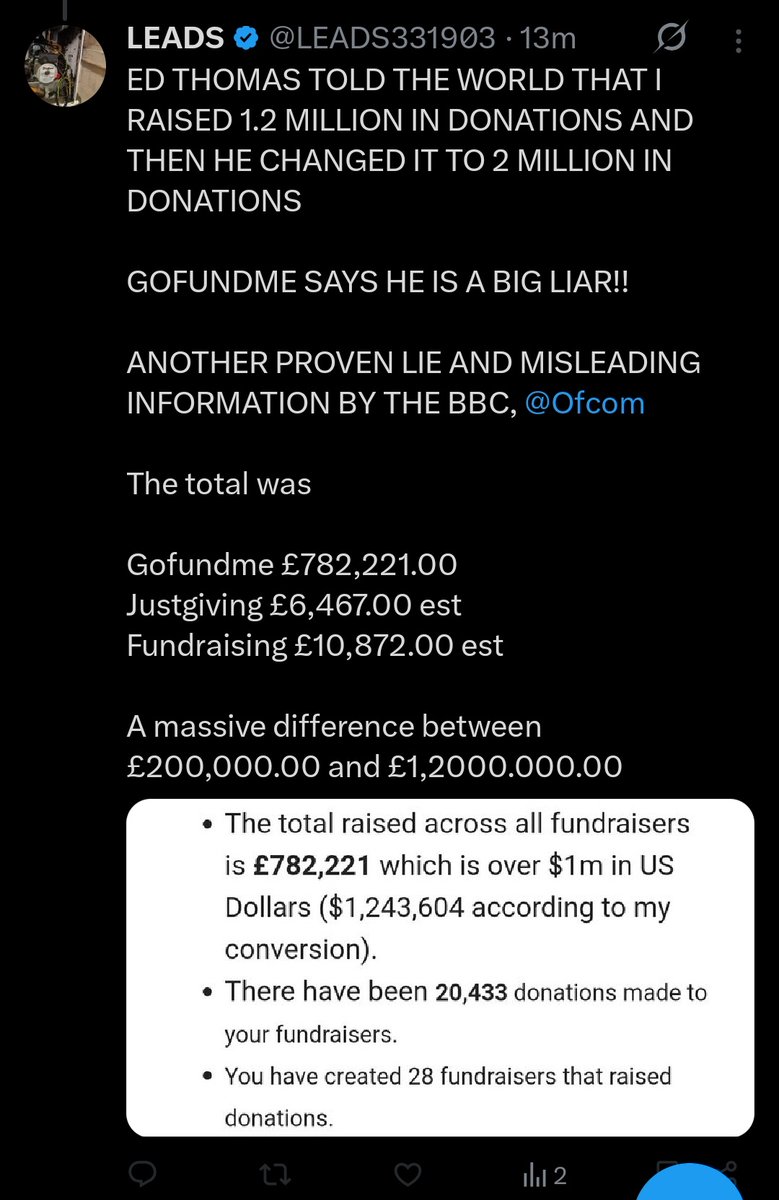 DepherNightmare's tweet image. ...@LEADS331903 

James if you need figures, links etc come to us for help. We have all your £2 million fundraising links. 

Your Just Giving wasn't £6k it was just short of £34k 😇 

Why do you find it impossible to tell the truth ?  #depher #donations #deception #fraud