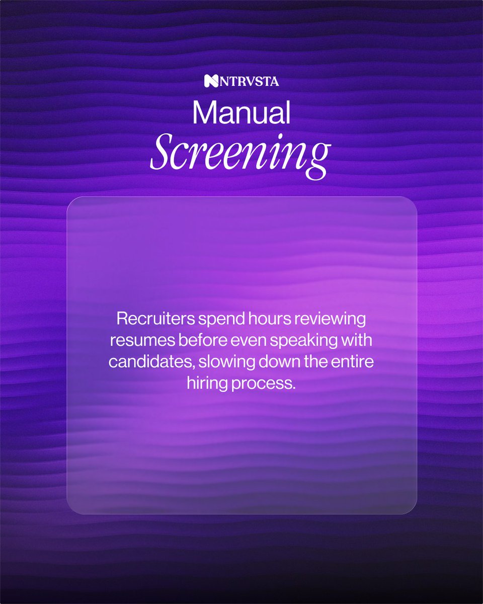 ntrvsta's tweet photo. Struggling with slow, inconsistent candidate screening?

NTRVSTA helps recruiters evaluate more candidates with AI-powered interviews and scoring.

#HiringTips #RecruitmentInnovation #HRLeaders #TalentStrategy #AIHiring https://t.co/wOaypbVt6Z