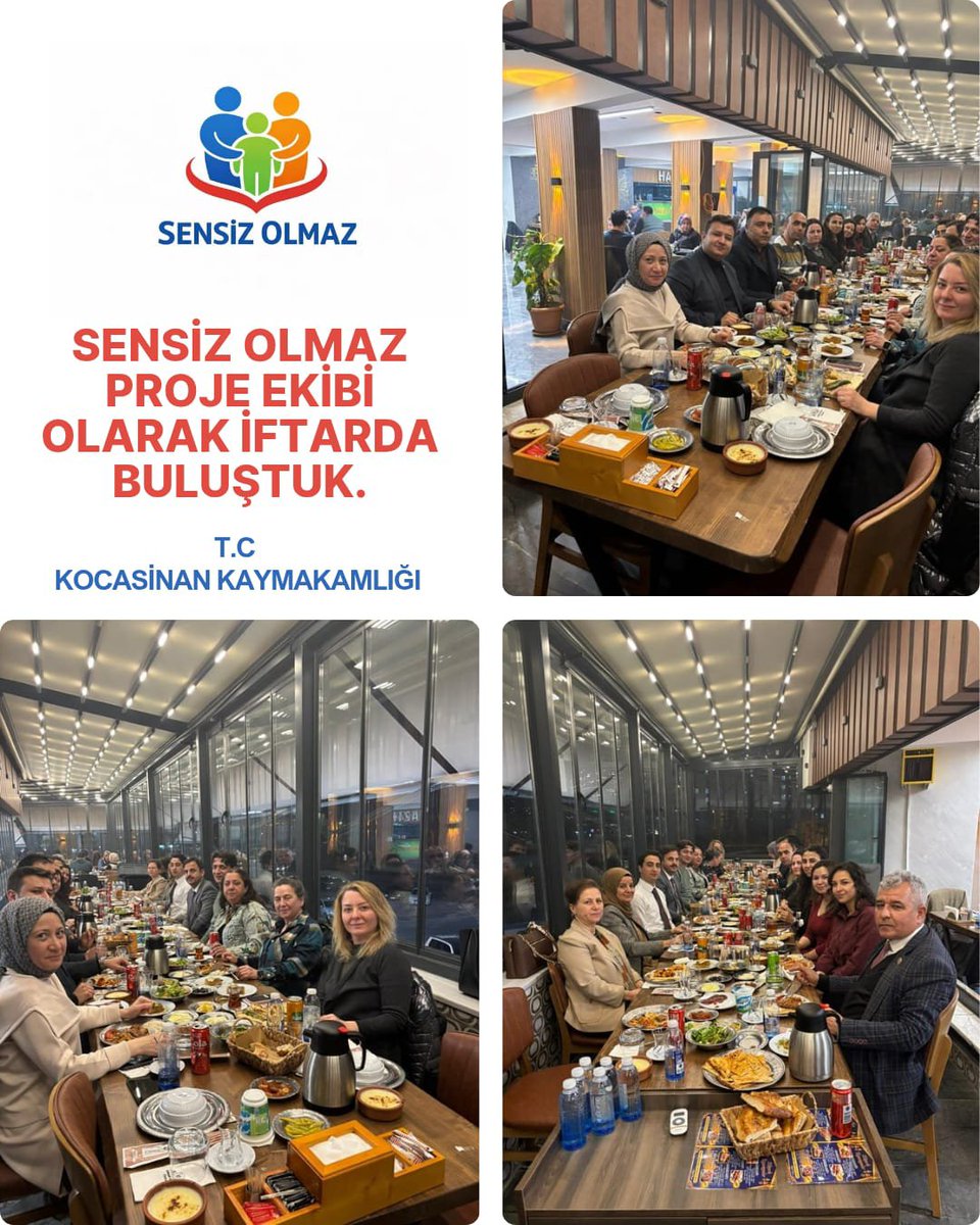 Sensiz_Olmaz_38's tweet photo. Sensiz Olmaz Proje Ekibi olarak iftar programında buluştuk.Kaymakamımız Sayın  Erdoğan Turan ERMİŞ,Aday Kaymakamımız Sayın Servet HAYDARİ'nin de katıldığı iftar programında kurum temsilcilerimiz ve proje ekibimiz katıldı.Proje ekibimize teşekkür ediyor,iyi bayramlar diliyoruz. https://t.co/6u6BB9HP6y
