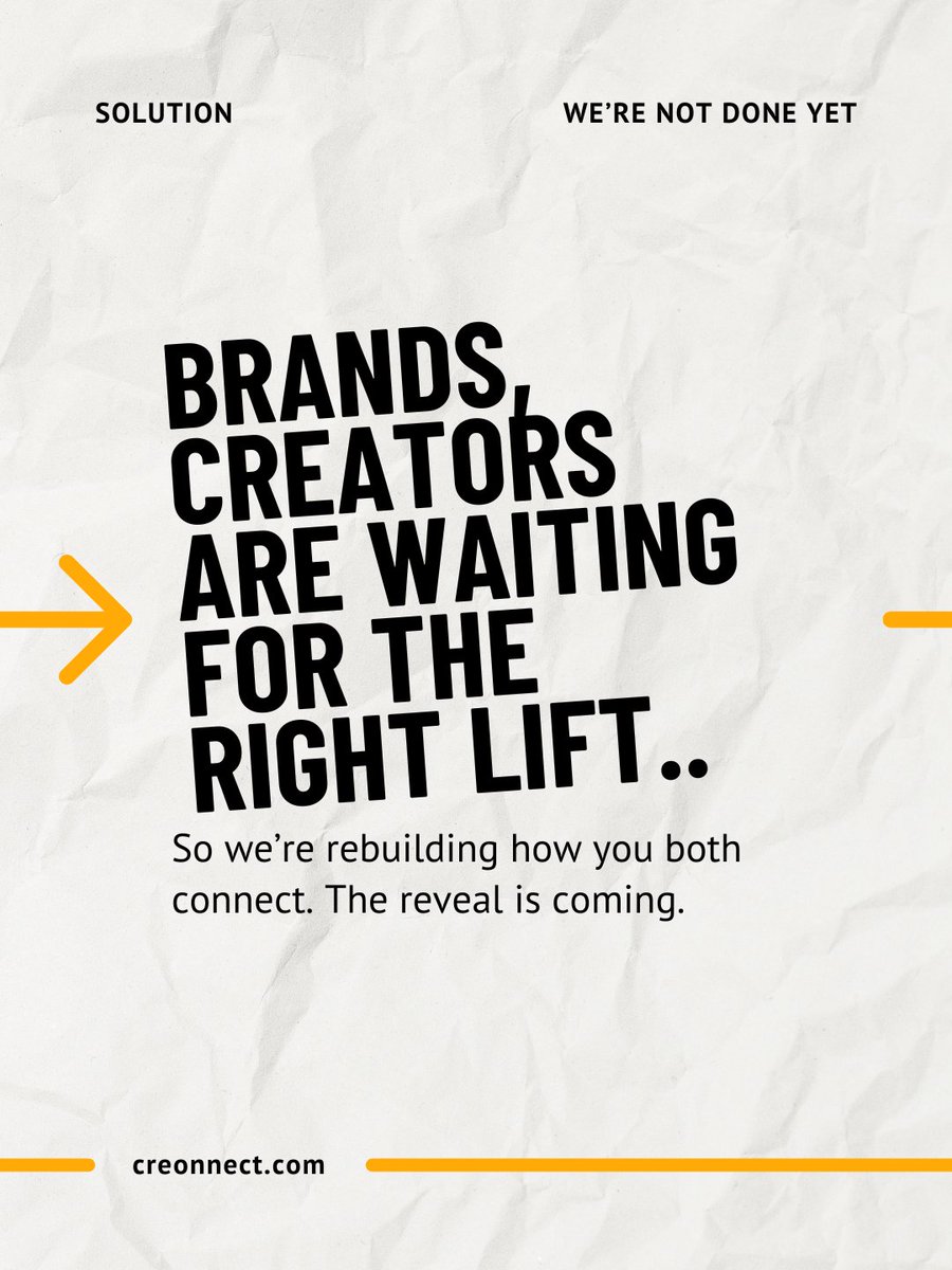 creonnect's tweet photo. –>
You don’t need more options.
You need better ones.

If that clicked —
save this.

We’ll talk soon🔜
Join the waitlist from the bio.

#creonnect #brand #marketing #startup #business https://t.co/RVMCwyaVos