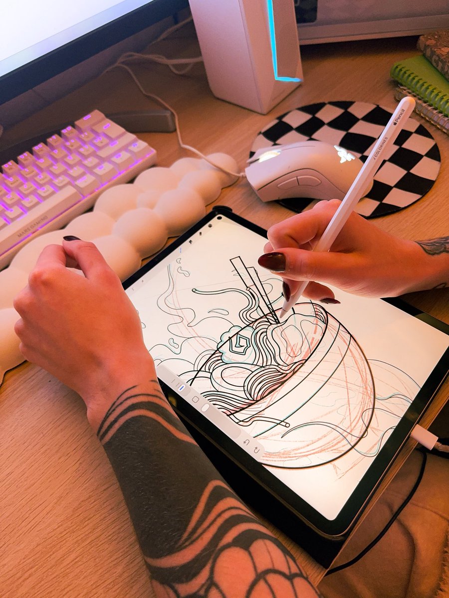 IsabelFilgueiss's tweet photo. Proceso de ilustración de un ramen vs resultado final 🍜 https://t.co/8cRXeC2dHD