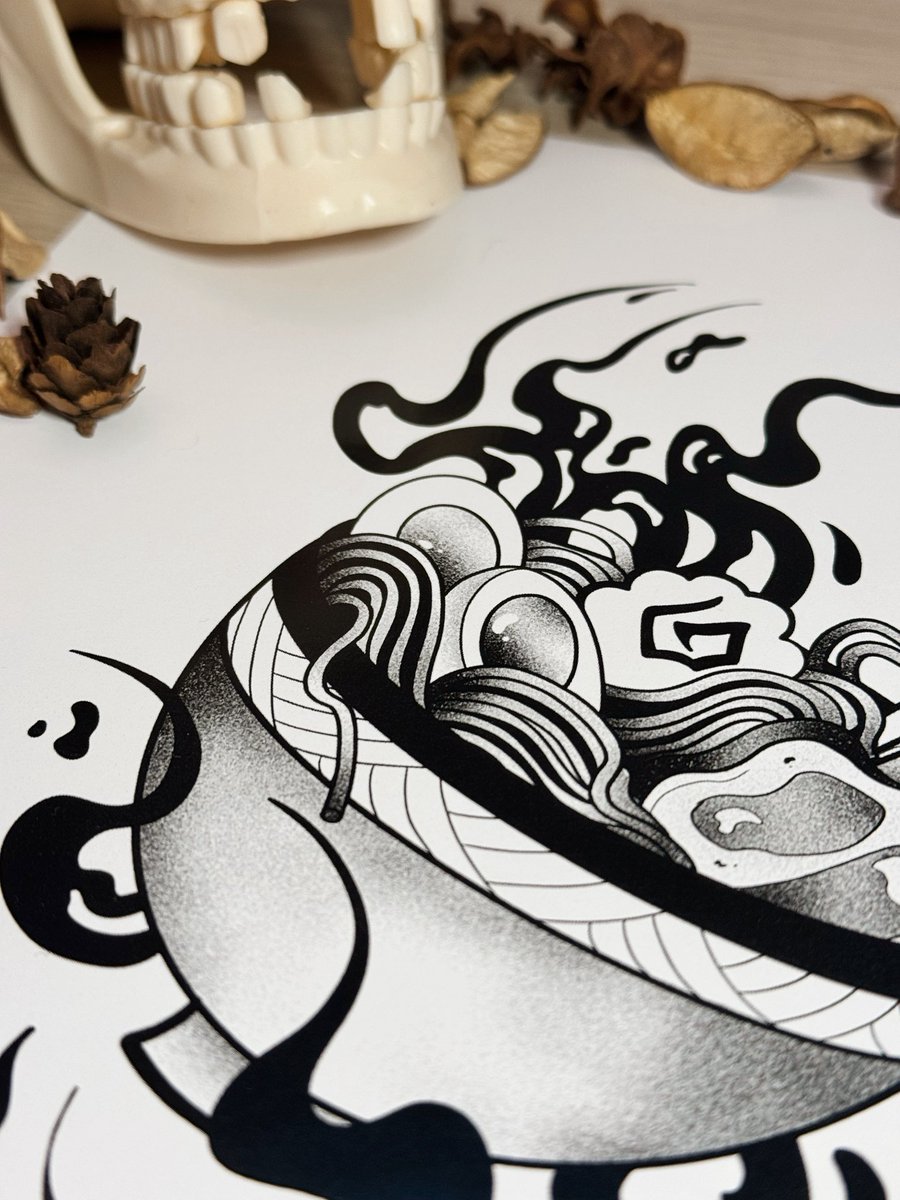 IsabelFilgueiss's tweet photo. Proceso de ilustración de un ramen vs resultado final 🍜 https://t.co/8cRXeC2dHD