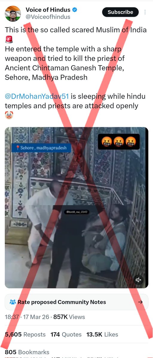 Hello <a href="/SpSehore/">SP_SEHORE</a>, What action will be taken against such communal hate mongers? 
The accused is not a Muslim. Name of the accused is Mahesh Yadav. Money dispute behind the threat. 
According to reports, Mahesh Yadav had spent money on a case related to the temple priest. He