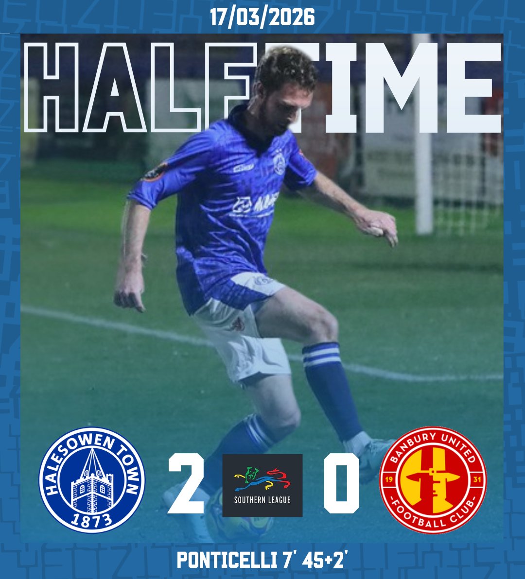 halesowentownfc's tweet photo. ⌚️| HALF TIME
📰 | TWO UP AT THE BREAK! The Yeltz struggled after the opener and Platt was forced into a brilliant save from Connor Ferguson, but Ponticelli second after a mistake from Jack Harding puts breathing room between the two sides!
#UpTheYeltz | #HALBAN https://t.co/U1m7nehshs