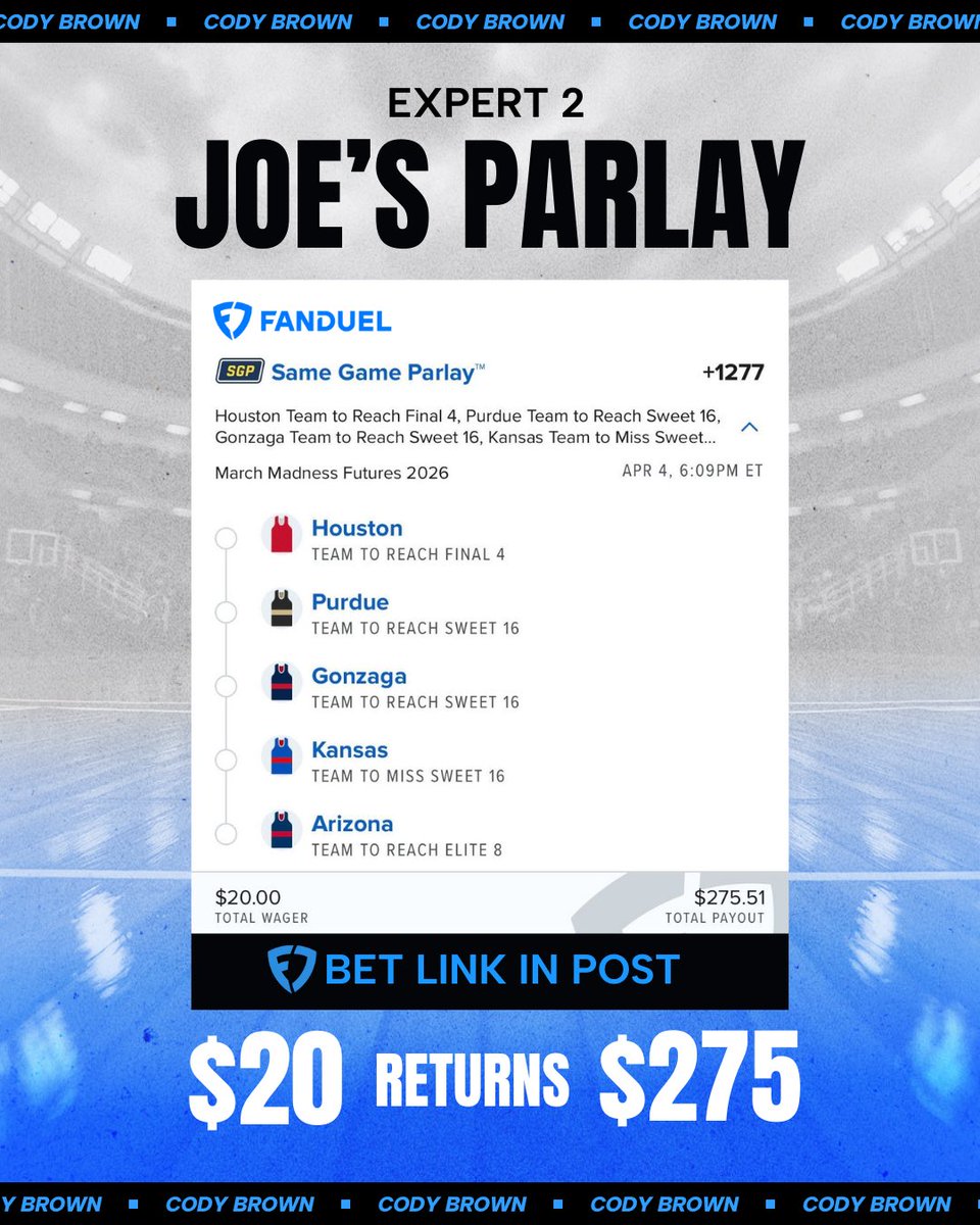 Cody Brown Bets tweet media