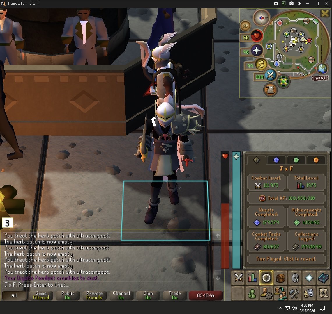 JxF_RS's tweet photo. Officially hit 100m total xp 🔥

#OldSchool #Runescape #OSRS #RS https://t.co/gF5hKrflrw
