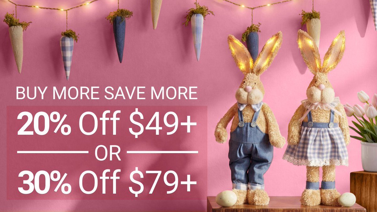 ltdc.short.gy/ltd-promo-site…

Buy more, save more on spring favorites, seasonal décor, gifts and so much more. Shop now and save 20% off $49+ or 30% off $79+ before these deals hop away.

#LTDCommodities #SpringSavings #EasterDecor #SeasonalDecor #HomeDeals #ShopLTD