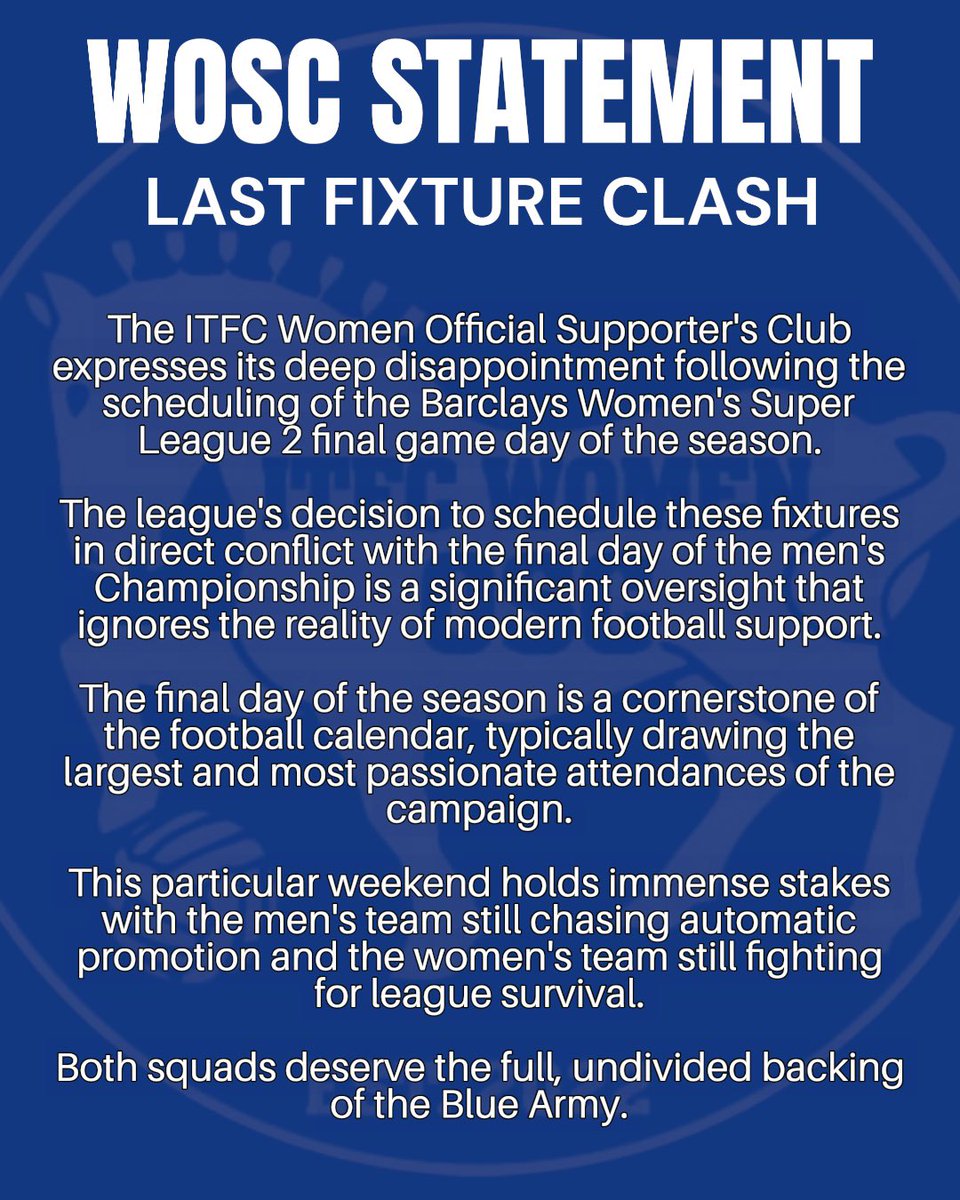 ITFC Women Official Supporters Club tweet media