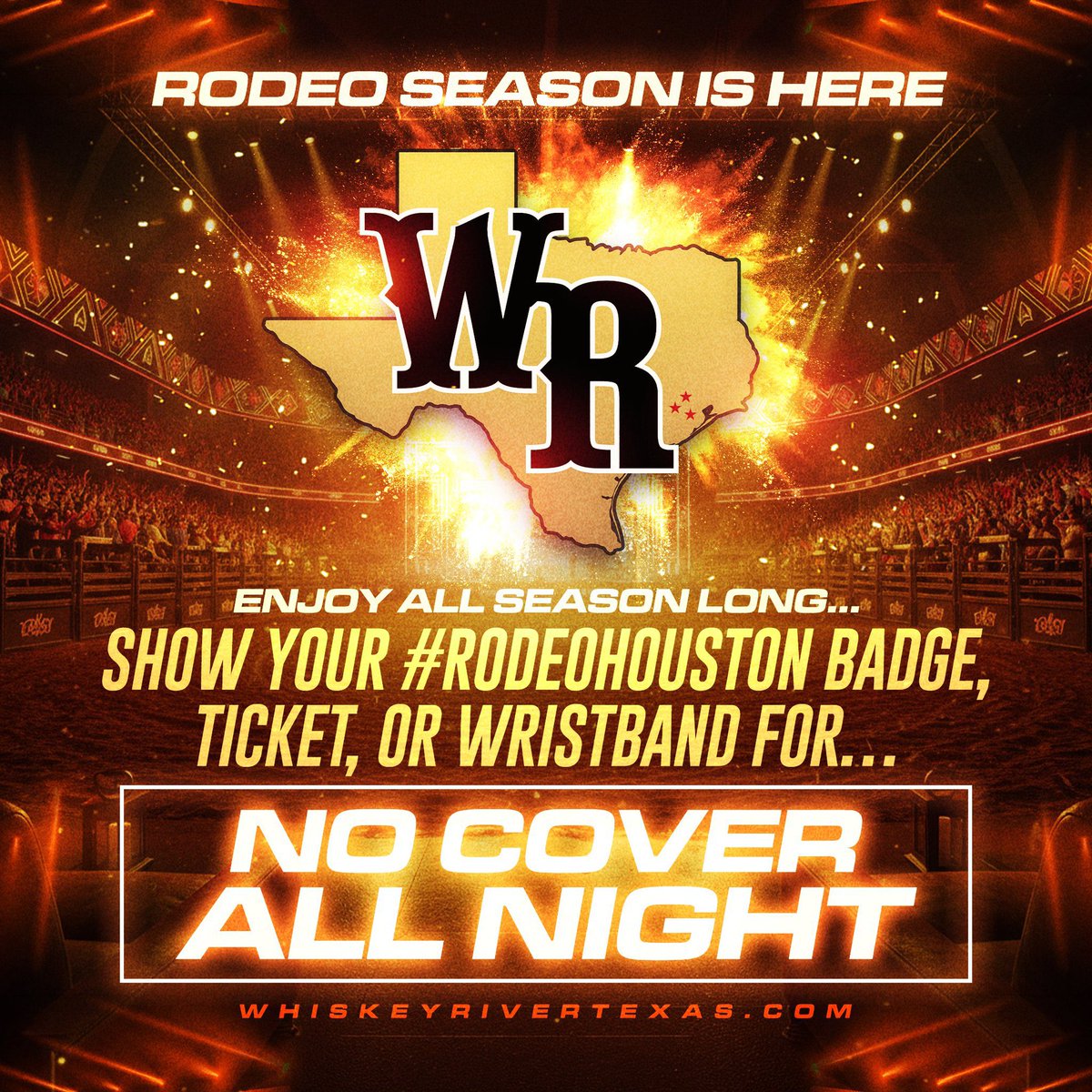 Yep! It’s the last week of #RodeoHouston 🤠 <a href="/WhiskeyRiverHou/">Whiskey River North</a> <a href="/whiskeyriverrtx/">Whiskey River West</a> <a href="/WhiskeyRiverSou/">Whiskey River South</a>