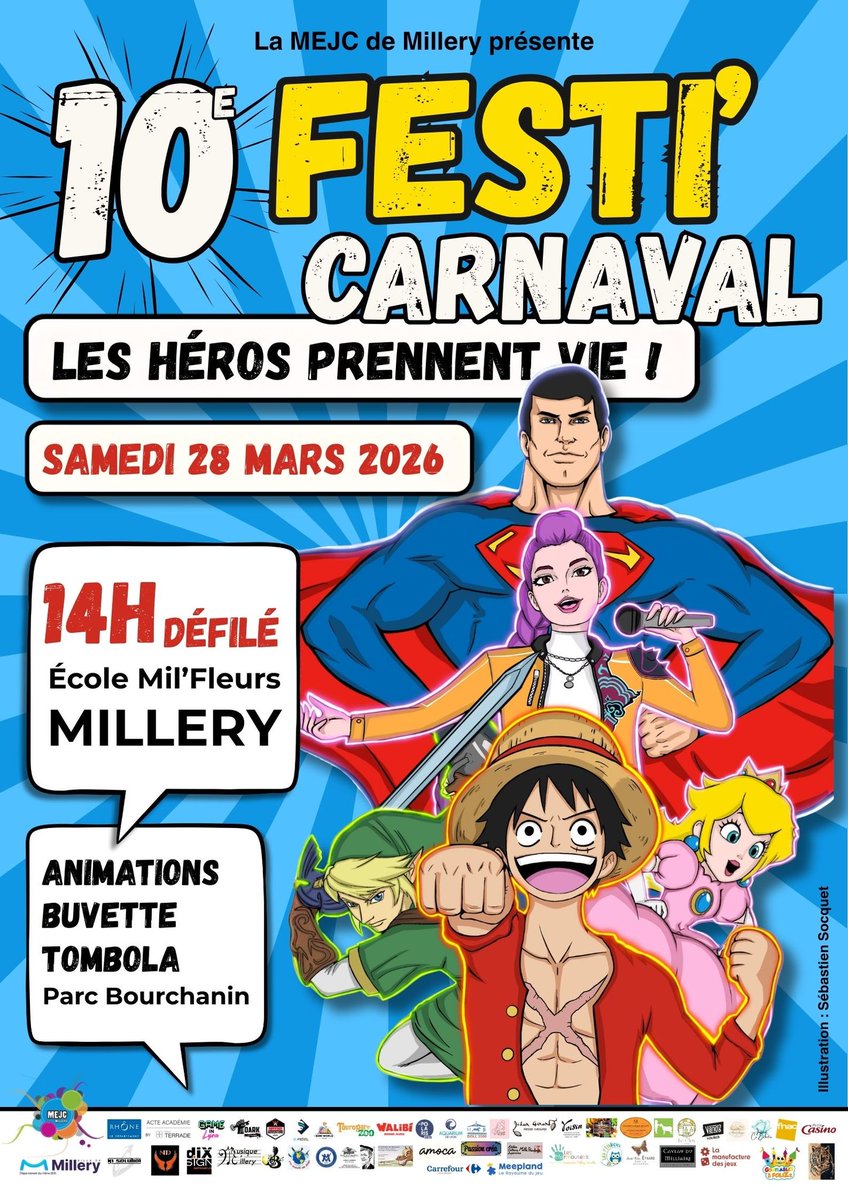 NIIDFR's tweet photo. 🦸‍♂️🎮 Les héros jouent aussi aux jeux vidéo !

Le 28 mars, Nec Deus Nec Dominus sera au #10FestiCarnaval à #Millery !
🕹 Challenge consoles (si assez de joueurs 👀)
🎨 Dessin en VR avec Stencil VR
💃 Just Dance pour enflammer le dancefloor
📍 Parc Bourchanin – dès 15h30 https://t.co/1SuzpqSimP