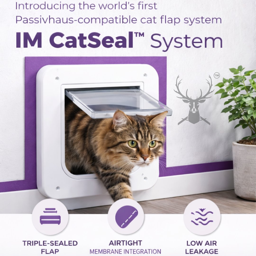 IntelligentMemb's tweet photo. Passivhaus… but your cat still gets in 🐱

Introducing the IM CatSeal™ System.
 #constructioninnovation #passivhausperfect https://t.co/vnlPPQFhz8