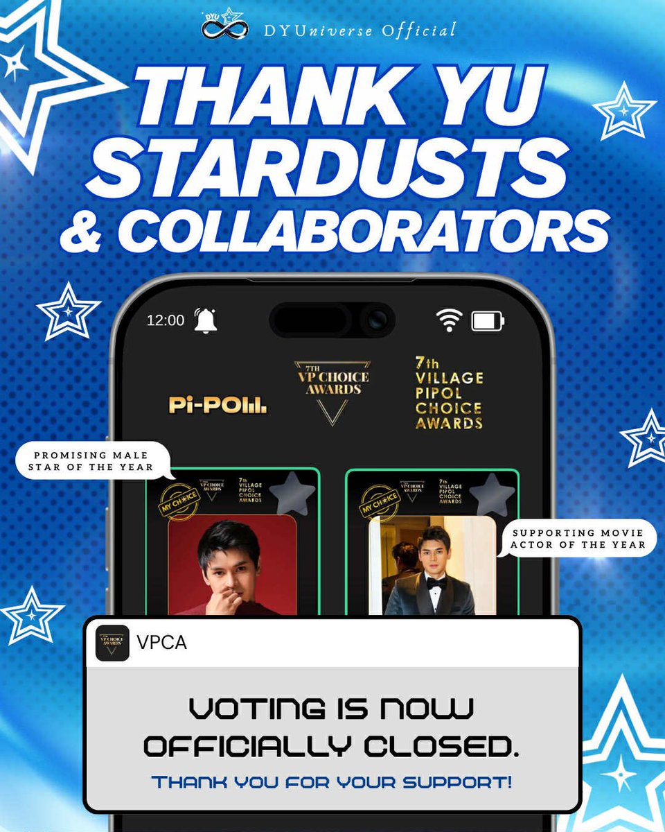 dyu_vt's tweet photo. 𝙏𝙝𝙖𝙣𝙠 𝙮𝙤𝙪, 𝙚𝙫𝙚𝙧𝙮𝙤𝙣𝙚! 💙

As VPCA voting officially comes to a close, we want to thank everyone who supported Dustin throughout this campaign.

To our collaborators, thank you for the time, effort, and energy you put into this collaboration. We wish you all the best in your respective nominations at the 7th VP Choice Awards.

To our Stardusts and all supporters, thank you for showing up and giving your time and effort to support Dustin. From using your free votes consistently, to boosting, donating, and engaging on our posts, every contribution truly mattered. 

No matter the outcome, this campaign was powered by all of you — and that in itself means everything. 💙

𝖴𝗇𝗍𝗂𝗅 𝗍𝗁𝖾 𝗇𝖾𝗑𝗍 𝖼𝖺𝗆𝗉𝖺𝗂𝗀𝗇 𝗌𝖾𝖺𝗌𝗈𝗇, 
𝖣𝖸𝖴 𝖵𝖳 𝖺𝖽𝗆𝗂𝗇𝗌 ♡

#DustinYu 
#7thVPChoiceAwards