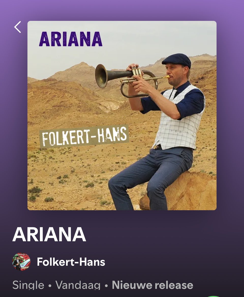 Yes 🙌 Ariana staat nu officieel online op alle streamingsdiensten 🎼🐫🎺✨👌🏻🎶 Tevens in 🔊 Dolby Atmos 🔊