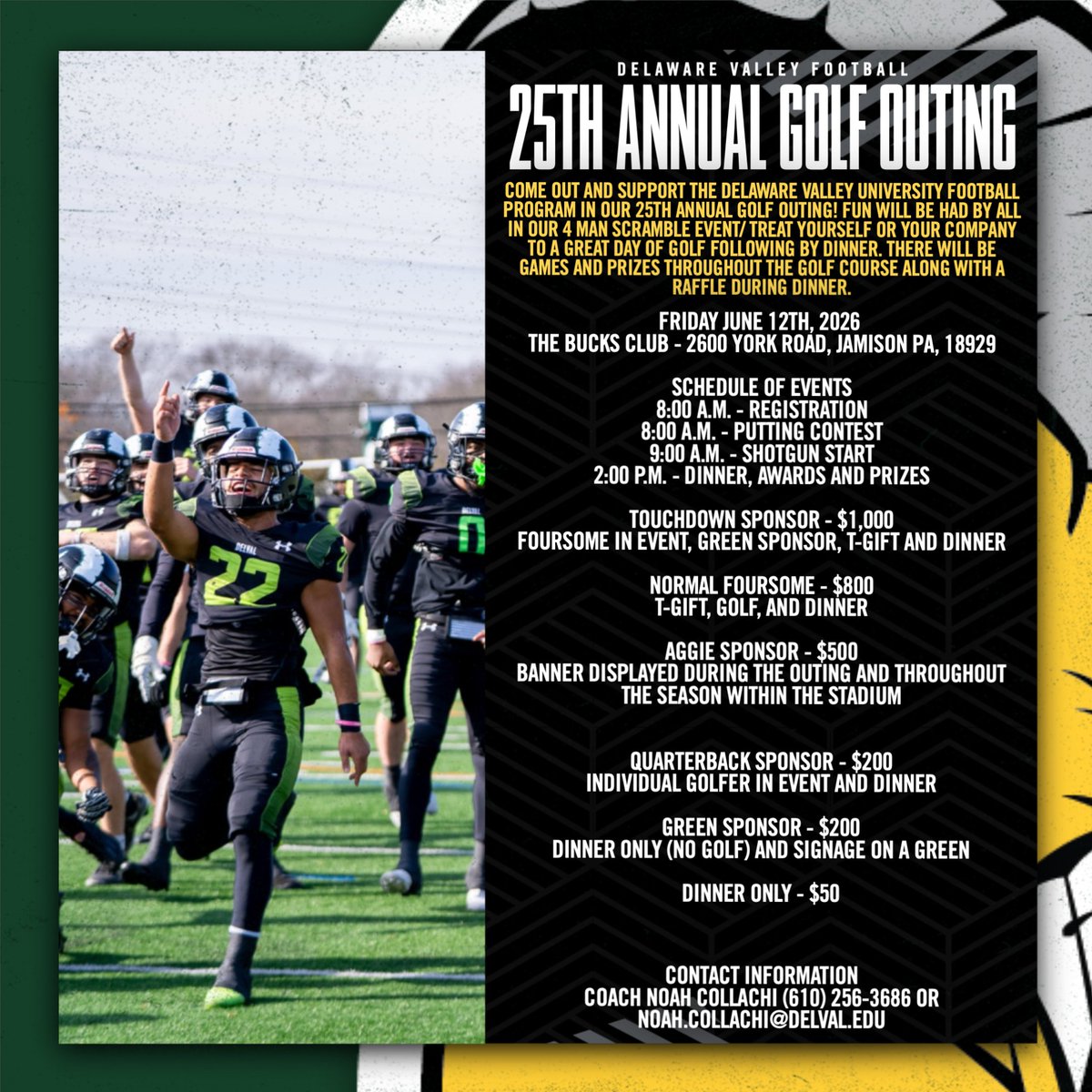 Delaware Valley University Football tweet media