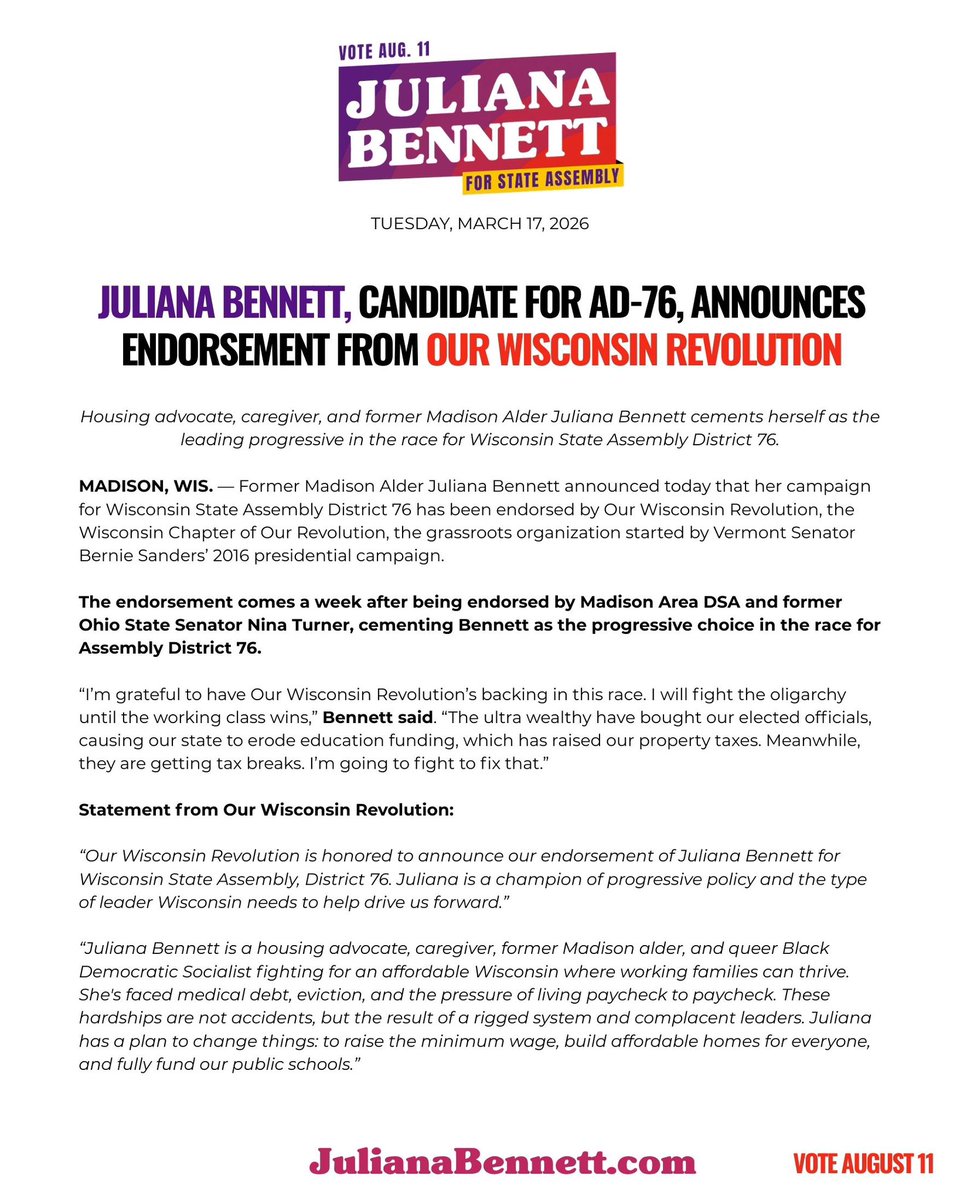 Juliana Bennett for the People tweet media