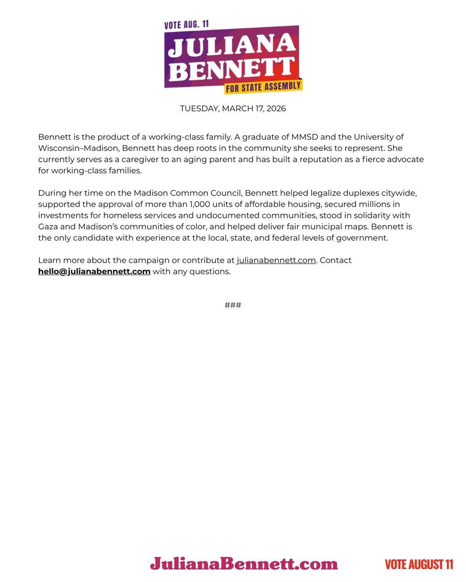 Juliana Bennett for the People tweet media