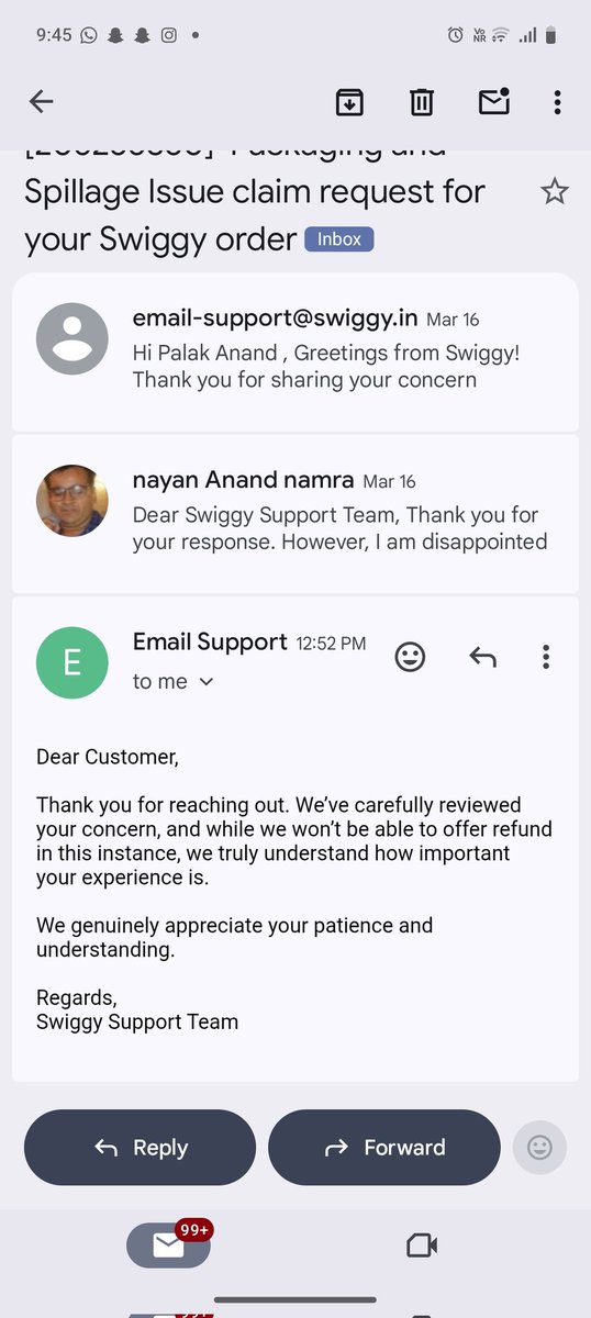 RapeSolutions's tweet photo. Received completely damaged food from Swiggy (Order ID: 232571423406663).
Drink spilled, food ruined, not consumable.
Shared proof → Refund denied.
This is unacceptable.
@Swiggy @SwiggyCares #ConsumerRights https://t.co/jNtIvZeEfg