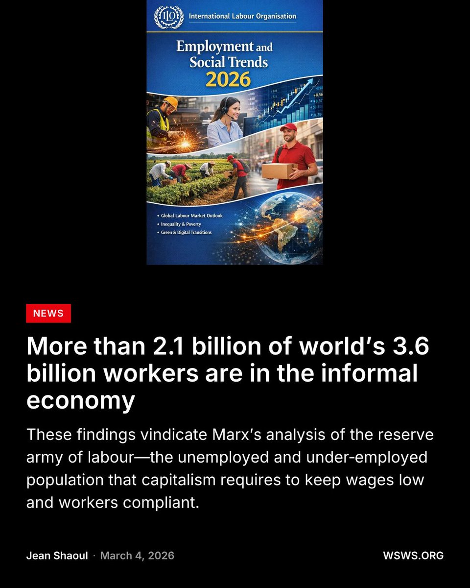 The International Labour Organisation’s Employment and Social Trends 2026 report paints a stark picture of the conditions facing most of the world’s workers.