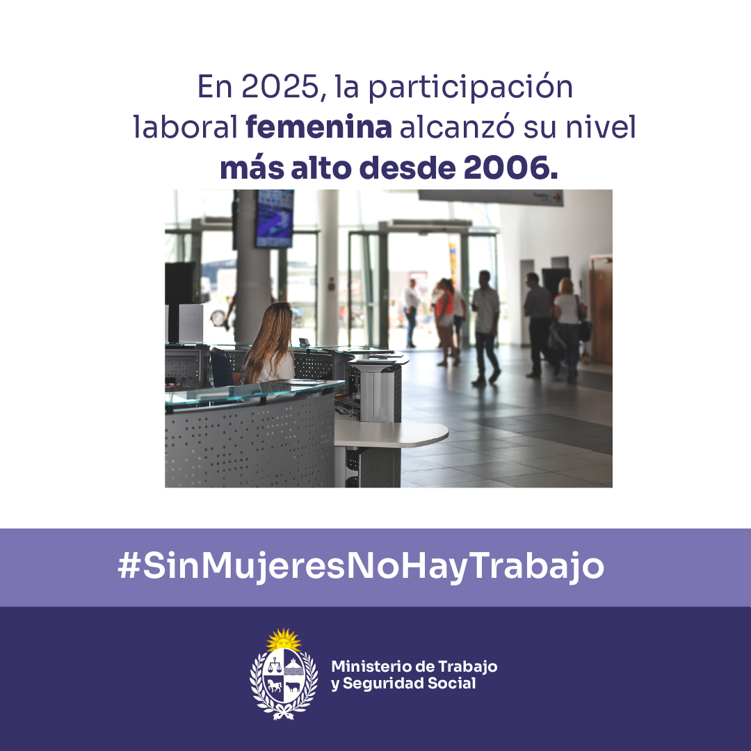 🟣El empleo de las mujeres en Uruguay sigue creciendo y alcanzó un máximo histórico del 52,7%. 

➡️Detrás de ese número hay más participación, más oportunidades y más presencia en distintos sectores.

#SinMujeresNoHayTrabajo

🧵(1/7).