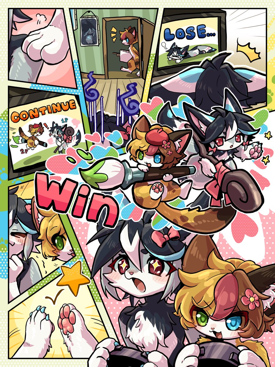 With me, we can win any game! 🧡✨😸
With <a href="/Vanela_01/">Vanela</a> 
Art by <a href="/nekonon_syano/">ねこのん</a> ✨