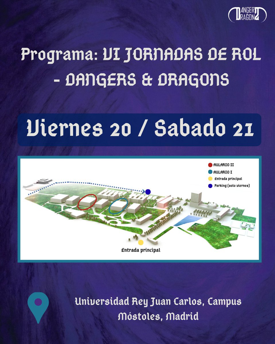 🎲🐉Hola, os dejamos por aquí el ✨programa✨ que se seguirá los días del evento. 🐉🎲

🎲💰Participar en las ponencias y/u One-Shots os dará una participación para el sorteo cuando acabe el evento.🎲💰

Os esperamos con muchas ansias. 😉😉