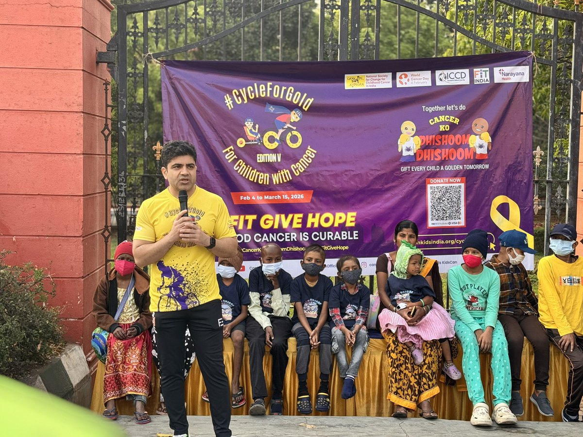 DrSunilBhat's tweet photo. “Cycle for Gold” 🚴♂️—riding to raise awareness on childhood cancers.
Highly curable with early diagnosis & timely treatment.Let’s bridge the outcome gap between high-income countries and LMICs—every child deserves a chance.
#CycleForGold #ChildhoodCancerAwareness https://t.co/MCyT4AMV3x