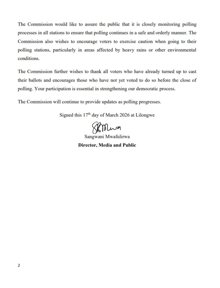 Malawi Electoral Commission tweet media