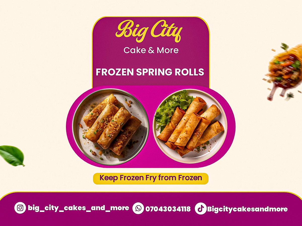 thatGirlGojo's tweet photo. Most food ads are doing too much.

The trend now?
Simplicity that sells.

1 product
Clean layout
Bold focus

This spring rolls design works because your eyes know exactly where to go.

Less noise = more attention.

Designers: are we overdesigning? #Digixch https://t.co/Z4PaL0oP2F