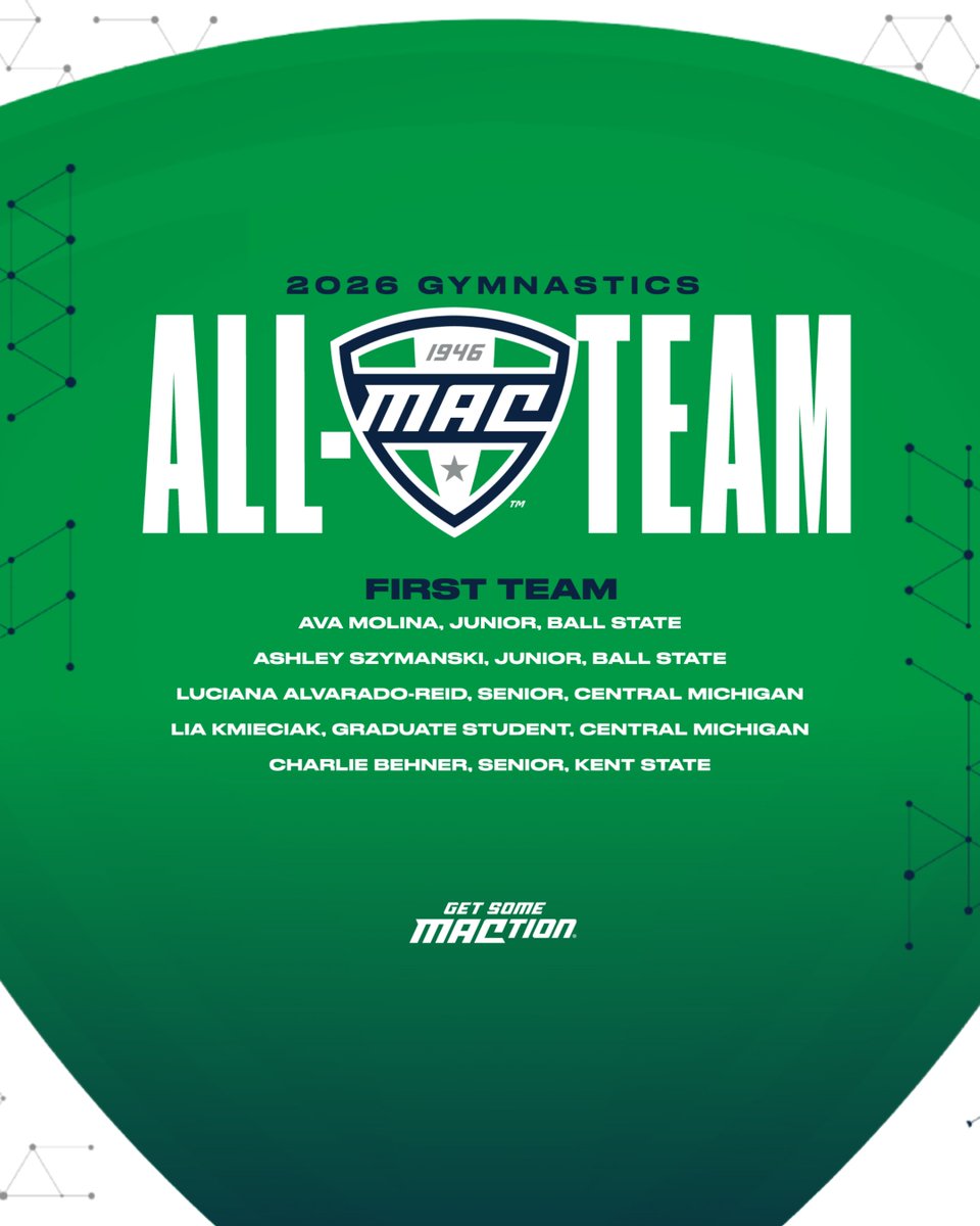 🤸‍♀️ All-MAC First Team 🤸‍♀️

Congratulations to the five members of the 2026 Gymnastics All-MAC First Team! 🤩

#MACtion