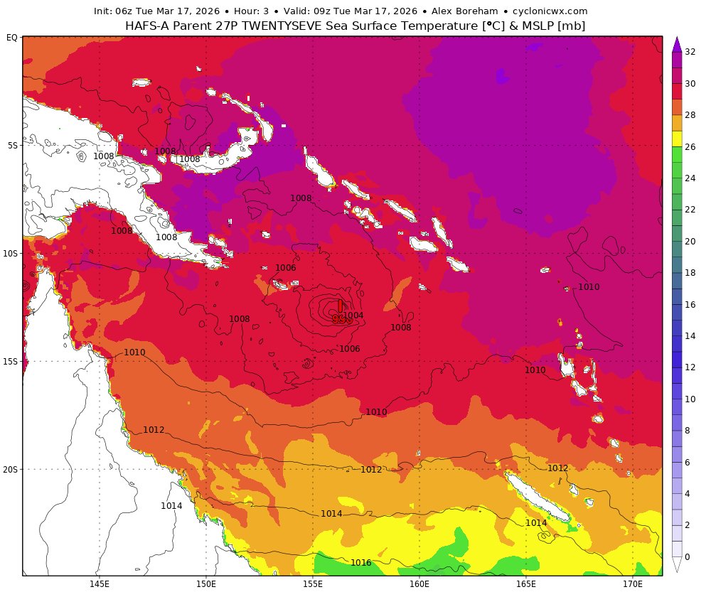 VortixWx's tweet photo. #tropicswx #QLDStorm |
#Narelle may legitimately become one of the strongest landfalling TCs in #Queensland in many years. Narelle is nearly a C1 (SSHWS) & it's prepping for rapid intensification w/ a CDO & distinct banding. Optimal SSTs & shear pattern will aid in its strengthening process. Landfall is expected within 2 days.