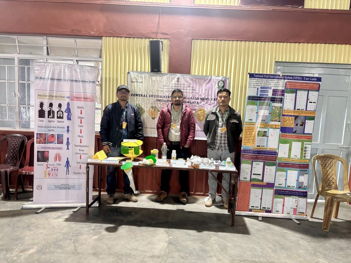 CIPMCMEG's tweet photo. On 13 March, CIPMC Shillong participated in the Resham Krishi Mela organized by the Central Silk Board at Wahiajer, West Jaintia Hills. The CIPMC exhibition stall attracted farmers &amp; dignitaries, creating awareness on IPM, safe &amp; judicious use of pesticides, and the NPSS App. https://t.co/M1dZu2UkEF