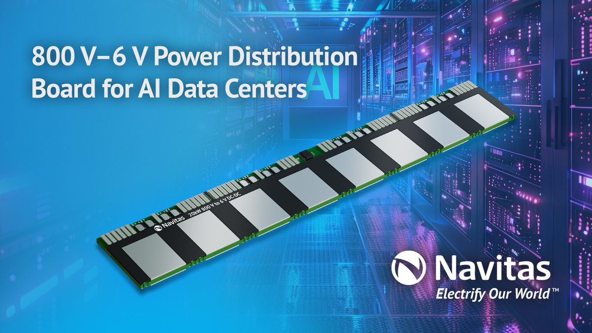 PSD_Global's tweet image. Navitas Debuts Revolutionary 800 V–6 V Power Del... powersystemsdesign.com/articles/navit… @NavitasSemi #powerdelivery #psd #powerelectronics
