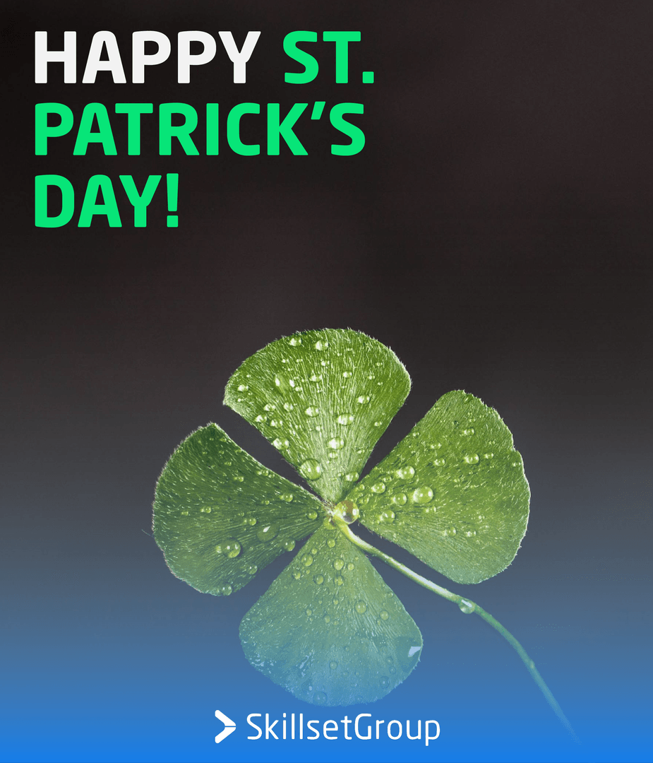 SkillSetGroup's tweet photo. Happy St. Patrick's Day! Wishing you a day filled with joy and good fortune. May luck be with you in everything you do today! #stpaddysday #stpatricksday #staffing #luckoftheirish https://t.co/mKOepGldPP