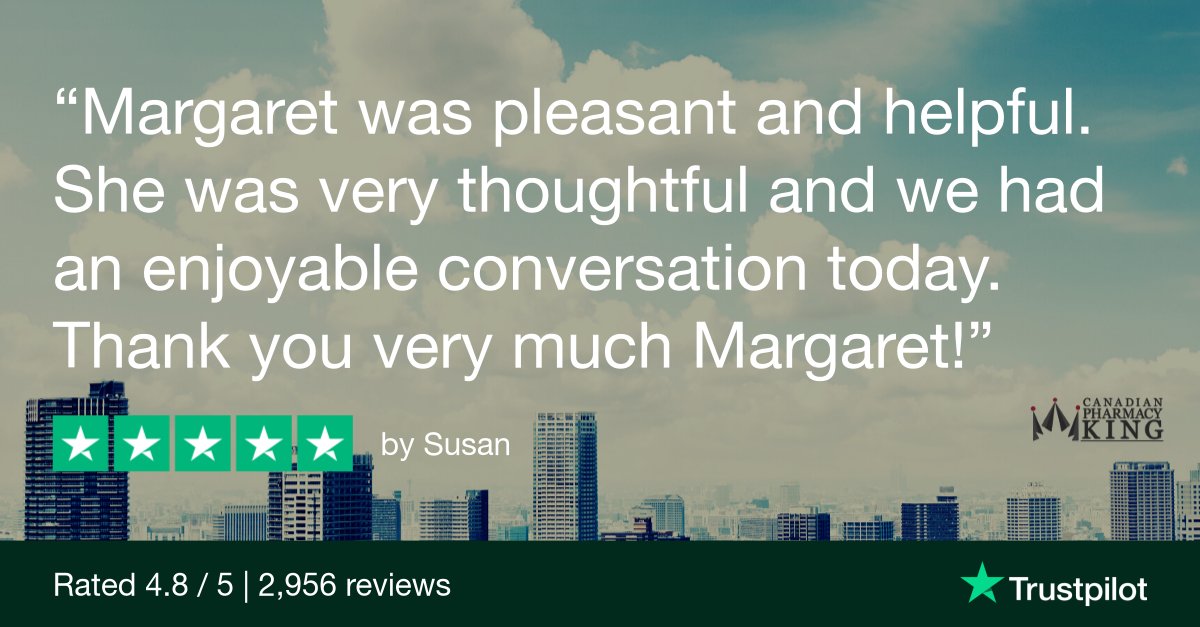 Shoutout to Margaret for world‑class service! 💫🤗

We love making our customers’ day brighter—thanks for the glowing review, Susan!

#TrustPilot #CPK #CanadianPharmacy