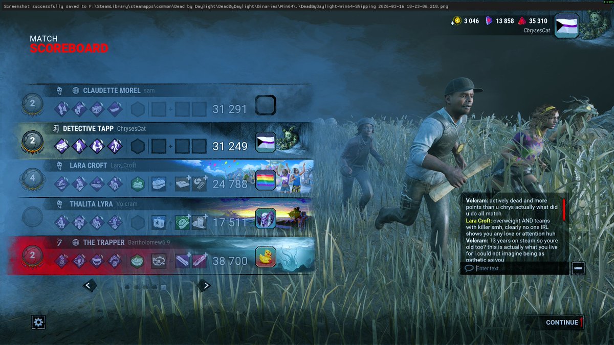 since bro didn't want to leave me alone and is actively harassing me after A WHOLE DAY here: steamcommunity.com/id/volcram/
Context: this two people harassed me IN PRE GAME CHAT because they saw my steam profile and saw my 3k hours on warudo,they started insulting me cause I am a vtuber