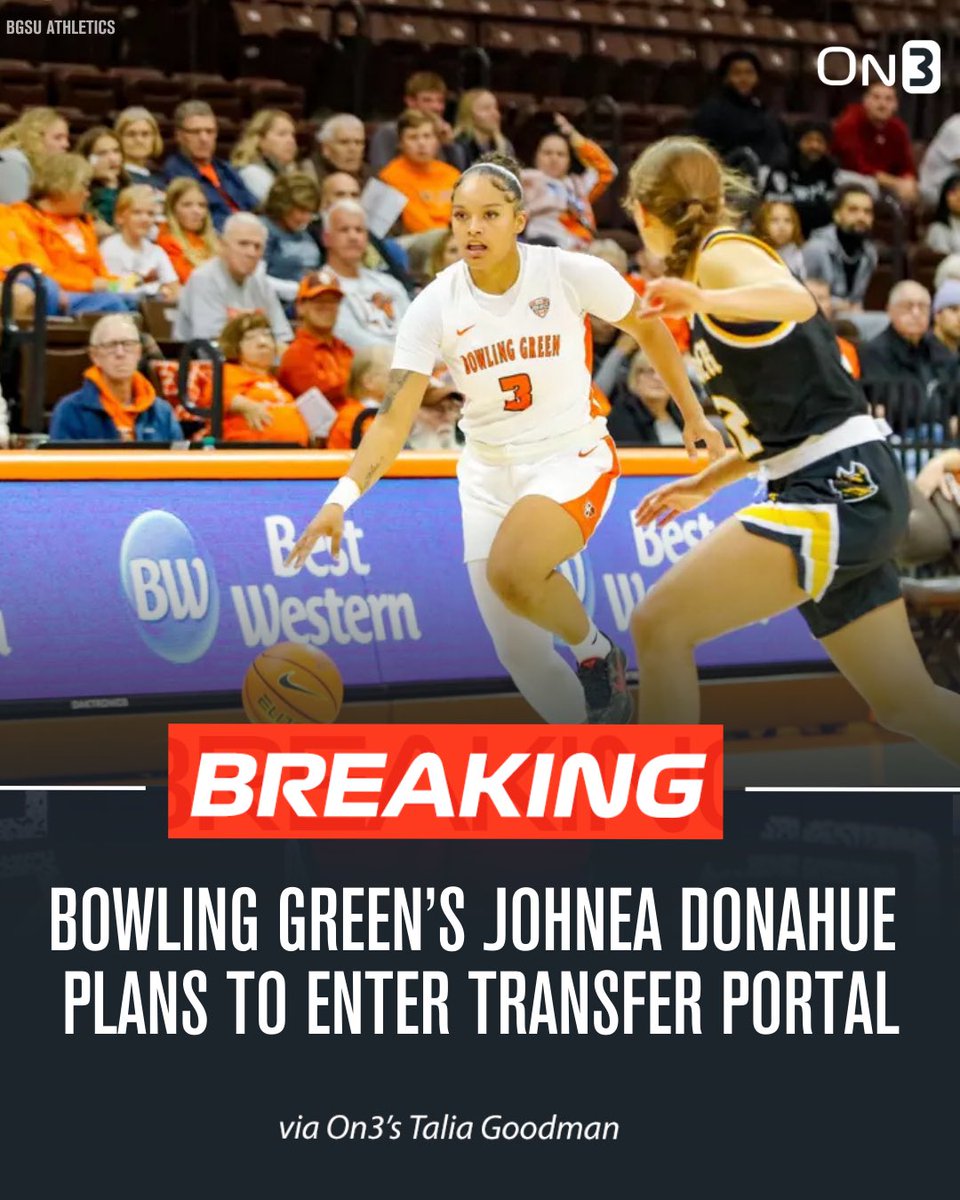 NEWS: Bowling Green’s Johnea Donahue plans to enter the transfer portal, her representatives at <a href="/weavewomens/">Weave Women’s</a> told <a href="/On3/">On3</a>. 

The 5-8 sophomore guard averaged 11.1 ppg, 5.8 rpg, 4 apg and 4.2 spg this season. She was named the MAC DPOY. 

TRACKER: on3.com/her/news/on3-2…